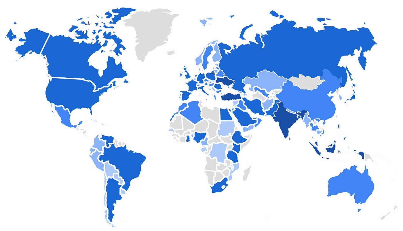 使用Telegram软件哪个国家用的人比较多？